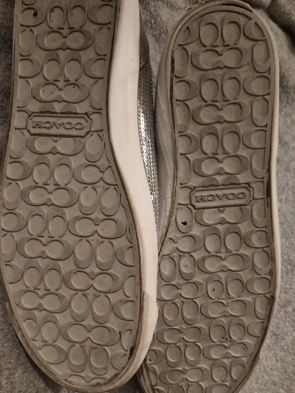 Coach Silver Sequin Low-Top Sneakers